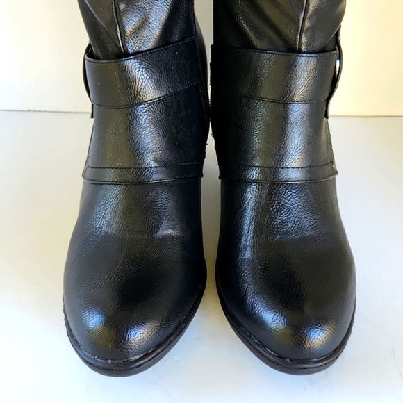 VANGELO Black Full-Zip Tall Dress Boots (Eu-40) - Picture 4 of 15
